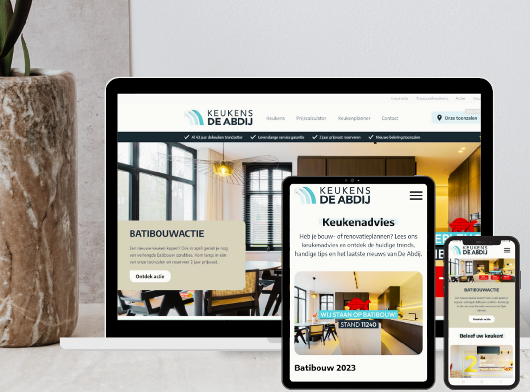 Website van Keukens De Abdij uit Ninove 