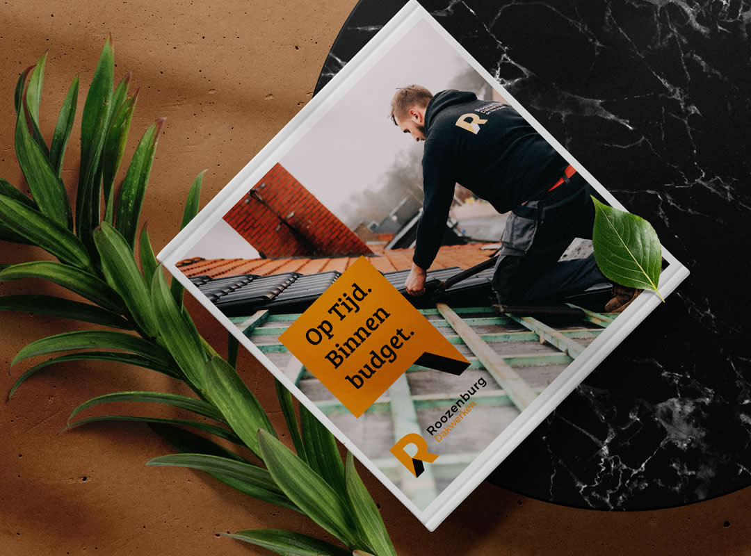 Portfolio van SEO-copywriter uit Loenhout bij Antwerpen voor folder Roozenburg dakwerken uit Rijkevorsel