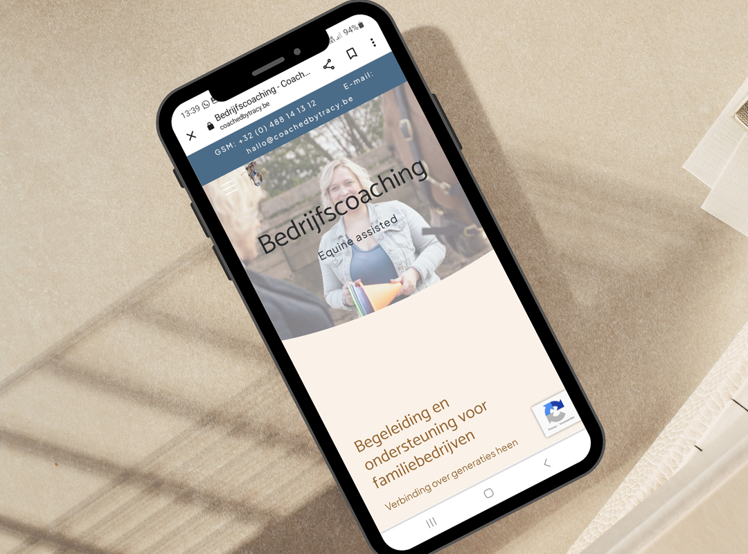 Originele website voor paardencoach Coached by Tracy uit Kalmthout met teksten van SEO-copywriter creApen