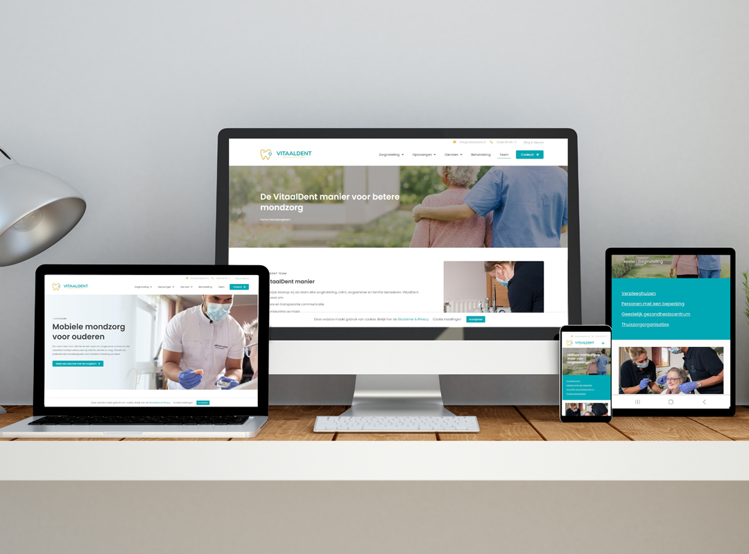 Nieuwe website voor de zorgbedrijf VitaalDent uit Gelderland met teksten van SEO-copywriter creA.pen